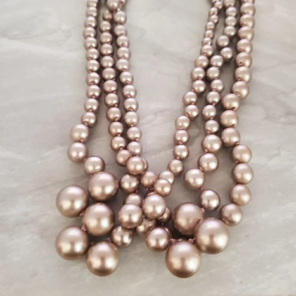 🍾 Rare HTF Vintage J.Crew Gold Pearl Twisted Statement Wedding Twisted Hammock